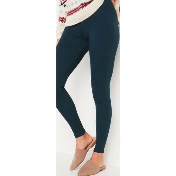 Old Navy women's stevie leggings houndstooth and teal blue pants XL - Picture 2 of 5